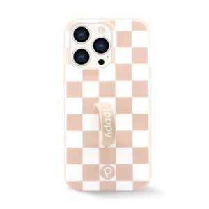 Tan & White Checkered Loopy Case